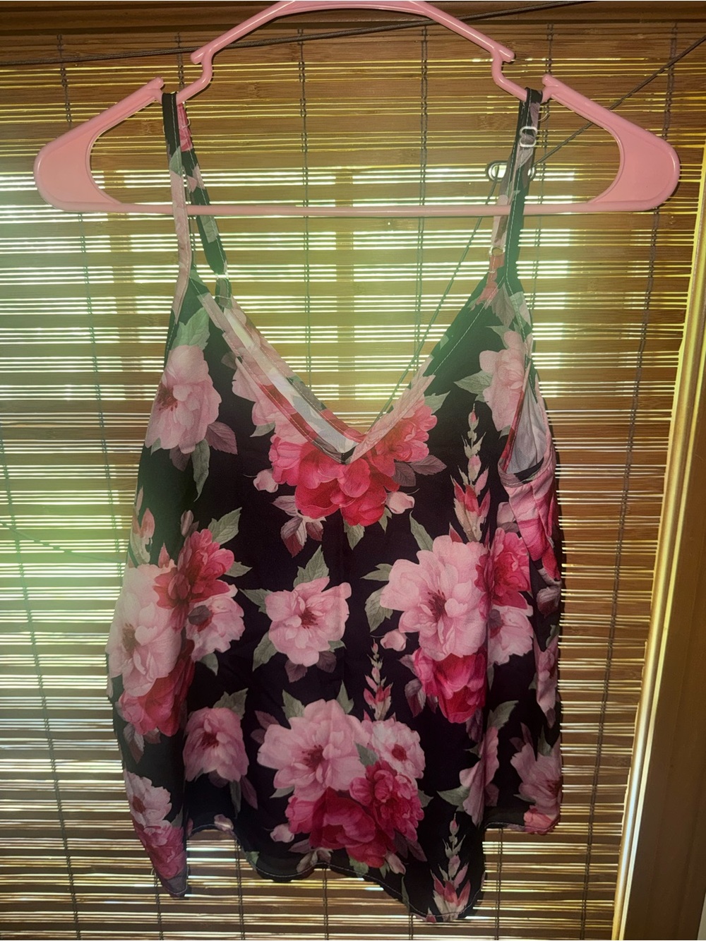 Shein Floral Black Tank Top - New Condition